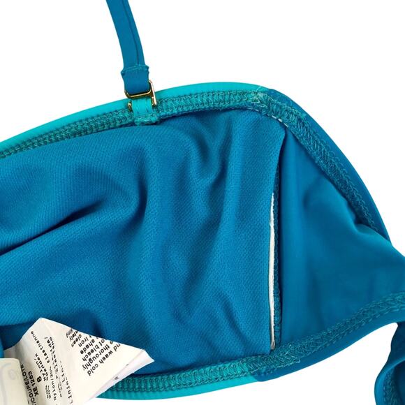 Leilani Bright Blue with Turquoise Trim Bikini Bathing Suit Gold Tone Trim - Picture 8 of 16